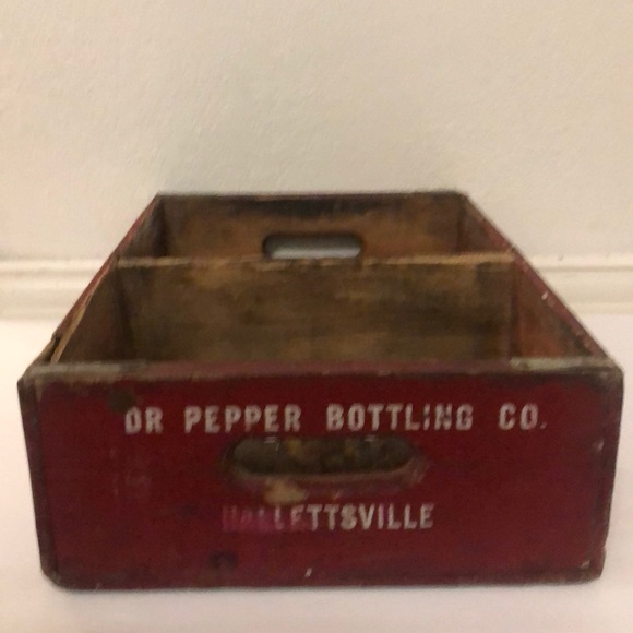 VINTAGE DR. PEPPER WOODEN DRINK CRATE CADDY TEXAS - Picture 5 of 7